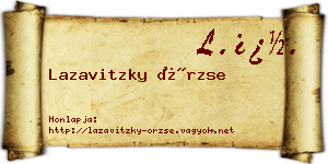 Lazavitzky Örzse névjegykártya
